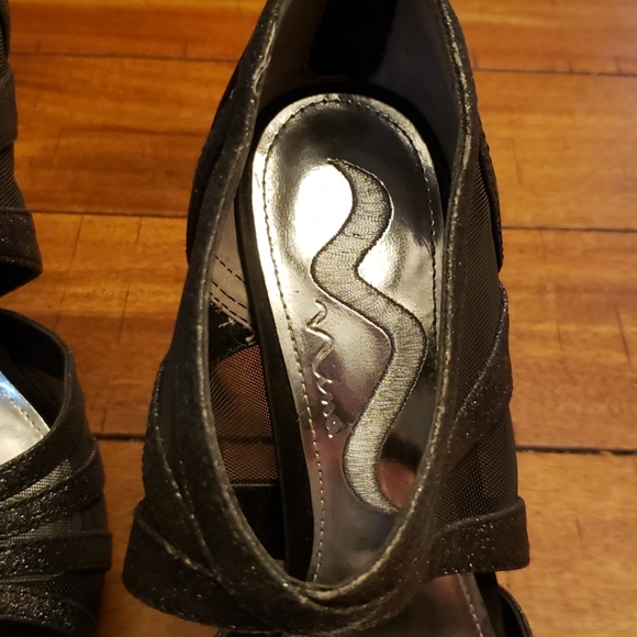 Mina black sparkle open toe heels - Picture 10 of 10